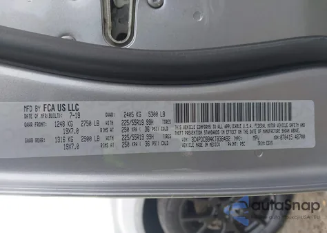 2019 Dodge Journey Se from USA, damaged, VIN 3C4PDCBB4KT838492